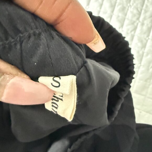 Pleated Black Midi Skirt With Elastic Waistband By Chartou, S - Picture 4 of 7